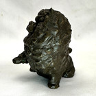 Antique Japanese Bronze Chow Chow Dog Sculpture Beckoning Paw Mingei 4 25 
