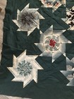 Handmade Holiday Patchwork Quilt Cotton Piece 62x48 Stack And Whack Pattern