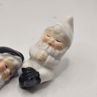 Christmas Sleeping Elves Pixies Vintage Miniature Figurine Lot Of 3 Ceramic