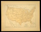 Vintage United States Railroad Map Us Rr Railway Wall Art Decor 1930s Antique