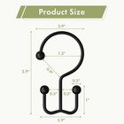 Utopia Bedding Double Glide Roller Set Of 12 Shower Curtain Hooks  Double Sided