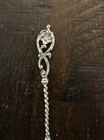Vintage Silver Demitasse Spoon - 4 In- Twisted Stem With Flower Design 