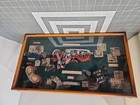 Vtg Stars And Strips Motorcycle Shadow Box Love To Ride 1936 Wood   Glass