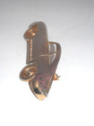Vintage Goldtone Porsche Brooch     Bar Lapel Pin Pinback 3 25  Car Auto 2 Seater