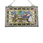 31 9  Tiffany Style Stained Glass Window Panel Birds   Floral Design
