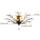 Vintage Crystal Pendant Lamp Flower Ceiling Light Fixture Chandelier Bedroom New