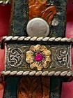 Antique  Mccabe Sterling Silver   10k Gold Ranger Belt Buckle Sm 1 3 4 x2  Horse