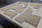 Cobalt 12 Piece Non Skid Mat Set Beige   Black Marine Boat
