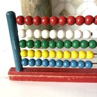 Retro Wooden Mini Abacus Counting Frame Bead Calculator Toy Math Multicolor Vtg