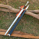 Handmade Carbon Steel Full Tang Medieval Viking Sword   Battle Ready Sword Sharp