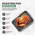 Roasting Pan With Rack 11  X 15  - Non Stick Large Roaster Pan And V-rack With F