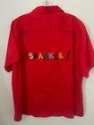 Vtg 1960 s Hilton Red With Chain Stitch Bowling Shirt xl  sparkle  great
