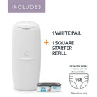 Diaper Genie Compact Pail  1 Diaper Pail  1 Square Refill  165 Count  Infant