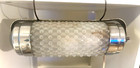 Vtg Headboard Bed Reading Light Lamp Art Deco Bubbled Slag Glass Bullet Chrome