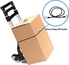 Folding Hand Truck Aluminium Luggage Trolley Cart Dolly With Black Bungee Cord