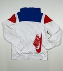 Nike Jacket Youth Medium Blue White Red Half Zip Windbreaker Pullover Swoosh