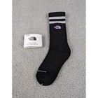 The North Face Crew Socks Mens Large 9-11 Black White Striped Embroidered Logo