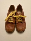 Boys Leather Oxford Dress Shoes Brown yellow Lace-up Round Toe Us 8 5 D