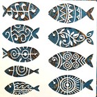 Tribal Fish Stencil For Painting - 8x8  - Beach Lake House Wood Signs Beach 