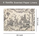 Vanilla Scented 6 Sheets Drawer Liners For Dresser  Non-adhesive Drawer Liner   