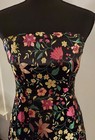Xl - Lulus Make A Move Black Satin Floral Jacquard Strapless