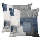 Set Of 2 Throw Pillow Covers 18  X 18   pack Of 2  Abstract Blue And Grey