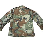 Vintage Army Jacket Men Medium Short Woodland Camo M65 Field Coat Cold Weather