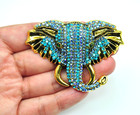 Elephant Brooches Blue Rhinestone Brooch Pin Animal Jewelry Fashion Women Gift