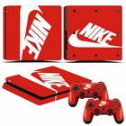 Red Cover Skin Sticker Decal For Sony Ps4 Slim Playstation 4 Slim   2 Controller
