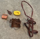 Lot Mattel Barbie Doll Riding Horse Western Saddle Brown  Harness  Accessories 