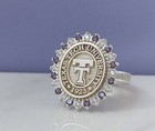 Texas Tech University Class Ring 1923 Silver With Purple   White Stones