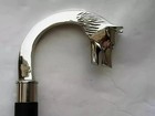 Walking Stick Victorian Silver Brass Wolf Head Handle  Wooden Shaft Nautical Can