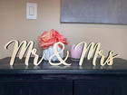 Wooden Mr And Mrs Signs For Wedding Table Decoration wedding Table Freestanding 