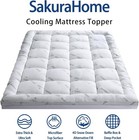 Mattress Topper Cooling Bamboo Mattress Pad With 1000 Gsm Down Alternative Fill