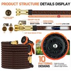 Expandable Garden Water Hose 25-150ft Flexible No-kink W 10 Spray Gun