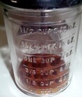 Vintage Anchor Hocking Glass Measuring Cup Nut Chopper Red Wood Knob
