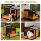 Large Dog House Outdoor Elevated Wooden Dog Kennel With Porch Brown 39 