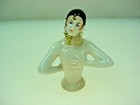 Antique German Porcelain Half Doll Flapper Girl Two Pin Cushion Top Bodies