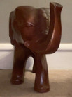Largen Wood Hand Carved African Elephant Sculpture  12  Tall X 16  Long  Kenya 