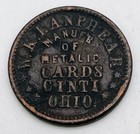 1863 Civil War Token Store Card W k  Lanphear Metalic Cards 165cy-63a Army Navy