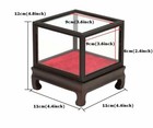 Ebony Wood Display Protect Glass Cover Wooden Trim Frame Base Dome Case Box