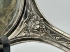 11    Silver-plated Hand Mirror Art Nouveau Floral Scroll Monogram J 1890s Antique