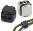 12 Pieces Heavy Duty Cord Locks  Double Hole Draw String Clip Metal Toggles F   