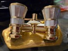 Antique Lemaire Paris Mother Of Pearl Brass Opera Glasses W case Vintage Mop
