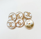 Designer Vintage Designer White Rhinestone Gold Button Stamped   6 Pc Bundle