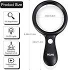 Magnifying Glass With Light  Mojino 10x Lighted Large Handheld Reading Magnifier