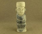 With Carved Chinese Old Antique Stone Statue Fancy Wearing Hat Figure Figurine
