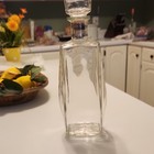 Vintage Clear Glass Decanter Bottle W  Cork Stopper Included  Contemporary Style