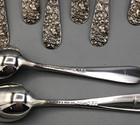 S  Kirk   Son Repousse Sterling Silver Set 12 Demitasse Spoons 4 3 8   Old Mark