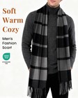Winter Scarf For Men Long Soft Warm Scarves Plaid Tassel Scarf Neckwear